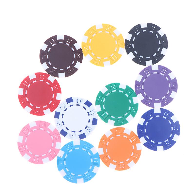 10 шт. Пластиковые фишки для покера из АБС-пластика, Казино Техасский Холдем Покер, Металлические монеты, 11,5 г, Фишки, Набор фишек для покерной игры, Аксессуары