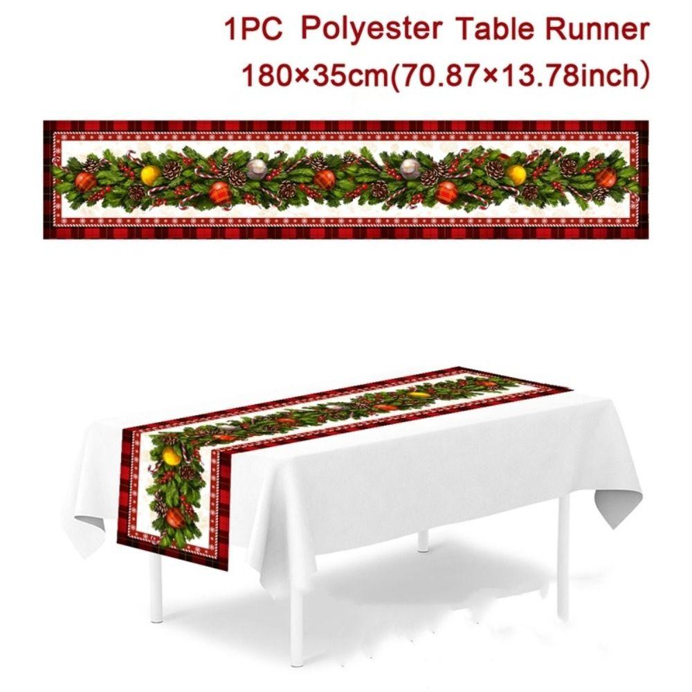 Счастливого Рождества Рождественская дорожка для стола для дома 2024 Скатерть 2025 Новый декор стола