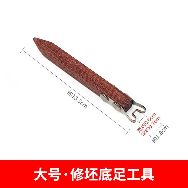 Pottery Sculpture Scraper Clay Extruder Tool DIY Hand Making Tools Teacup Mug Plate Bottom Trimming Tools with Wooden Handle