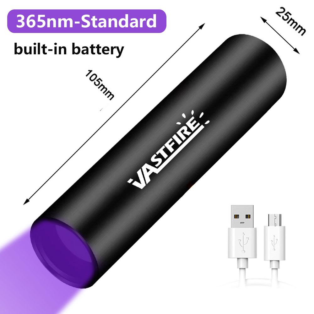 USB перезаряжаемый мини 365 нм ультрафиолетовый фонарик кошачий мох лампа для обнаружения грибка 365 нм фонарик черный зеркальный флуоресцентный ультрафиолетовый свет