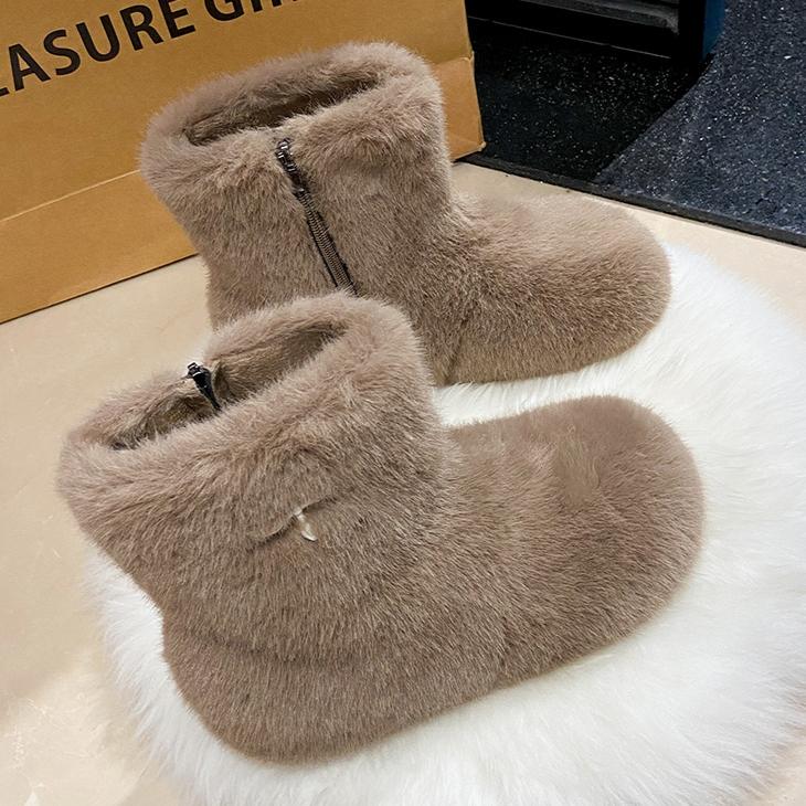 Зимние меховые балетки, ботильоны, плюшевые теплые ботинки, мода 2025 года, дизайнерские новые удобные повседневные ботинки для ходьбы в готическом стиле, челси, женские ботинки