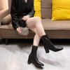 Footwear Elegant Heeled Ladies Boots Half High Shoes For Women Heels Mid Calf White Sale Stylish Offer Gothic New In On Pu