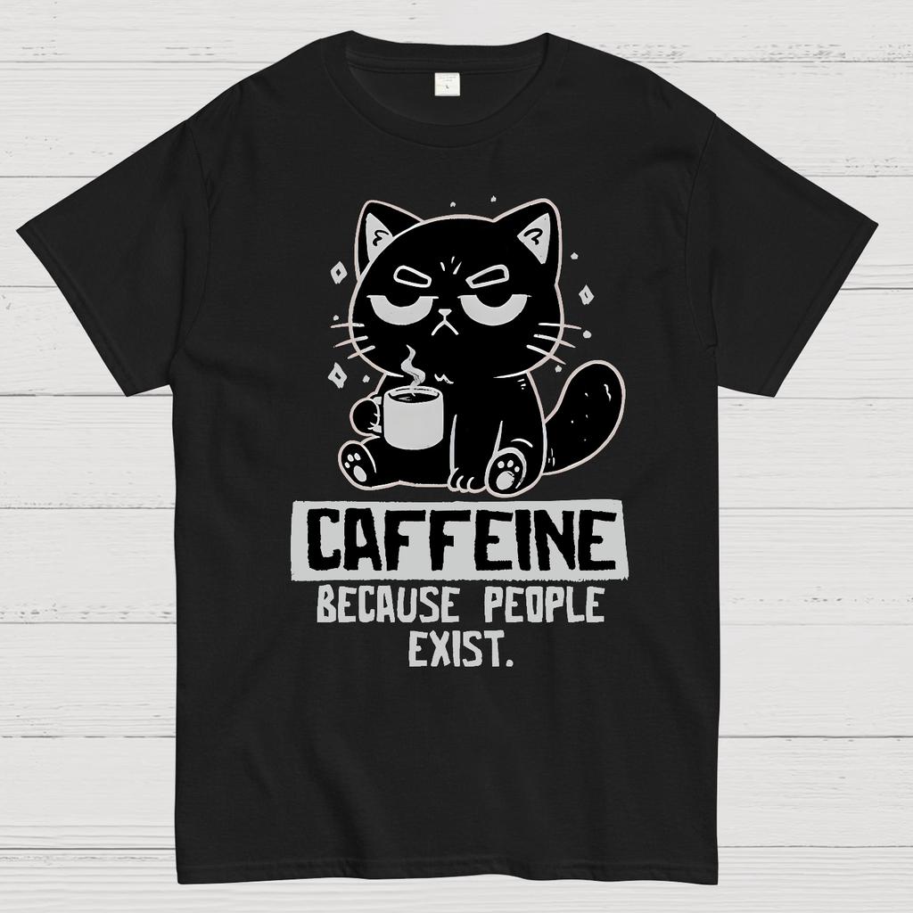 Caffeine Because People Exist Cotton Summer Casual Cool Loose T-Shirt