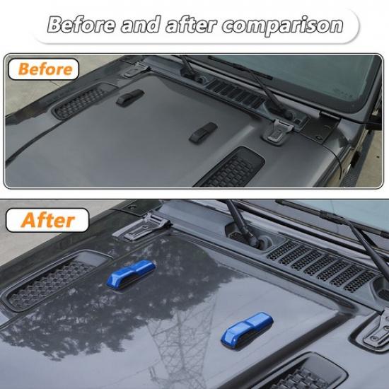 Декоративная накладка на петлю капота для Jeep Wrangler JL JT 2018+ Синяя