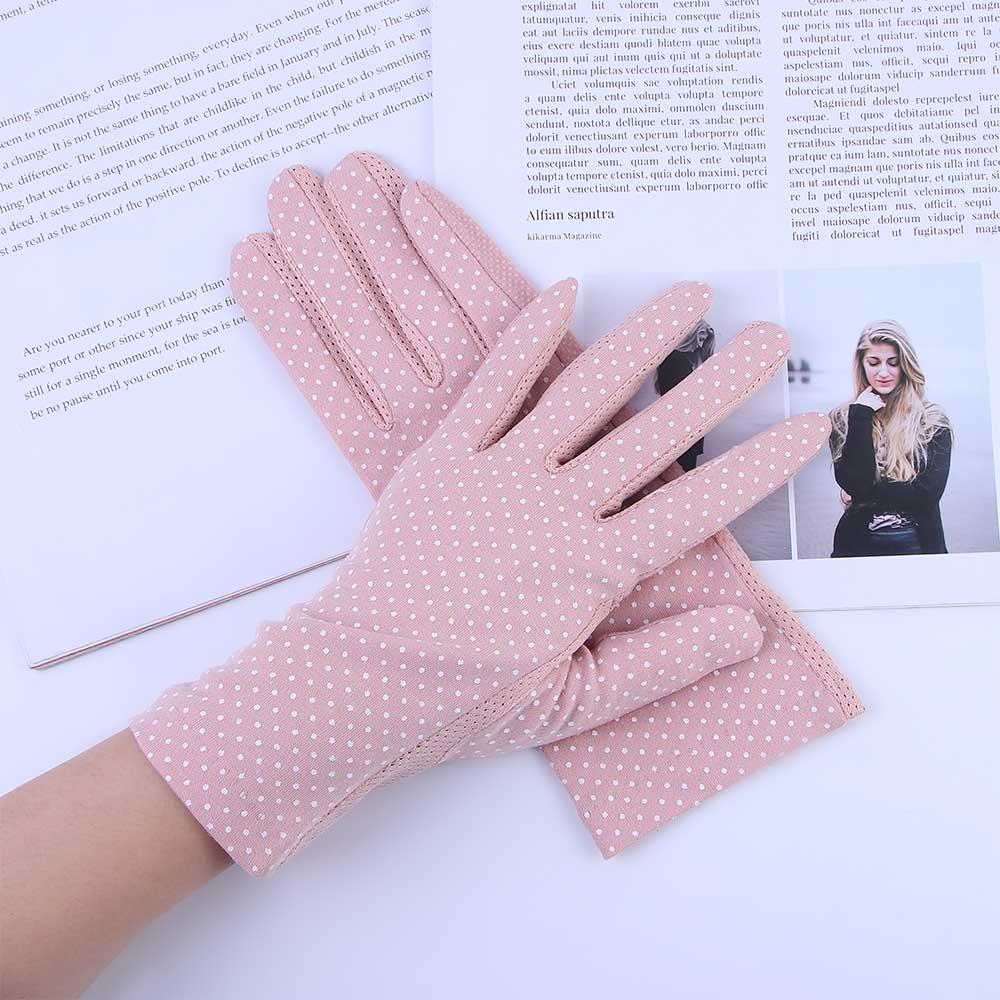 Women Driving Dot Thin Sun Protection Short Gloves  Gloves