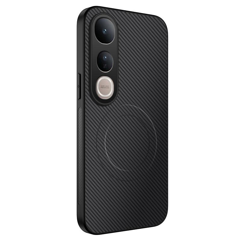 Для Vivo V50 Роскошный Чехол из Углеродного Волокна Для Magsafe Магнитный Чехол Для Vivo V50 Lite Беспроводная Зарядка Защитная Крышка Объектива Для VIVO V50