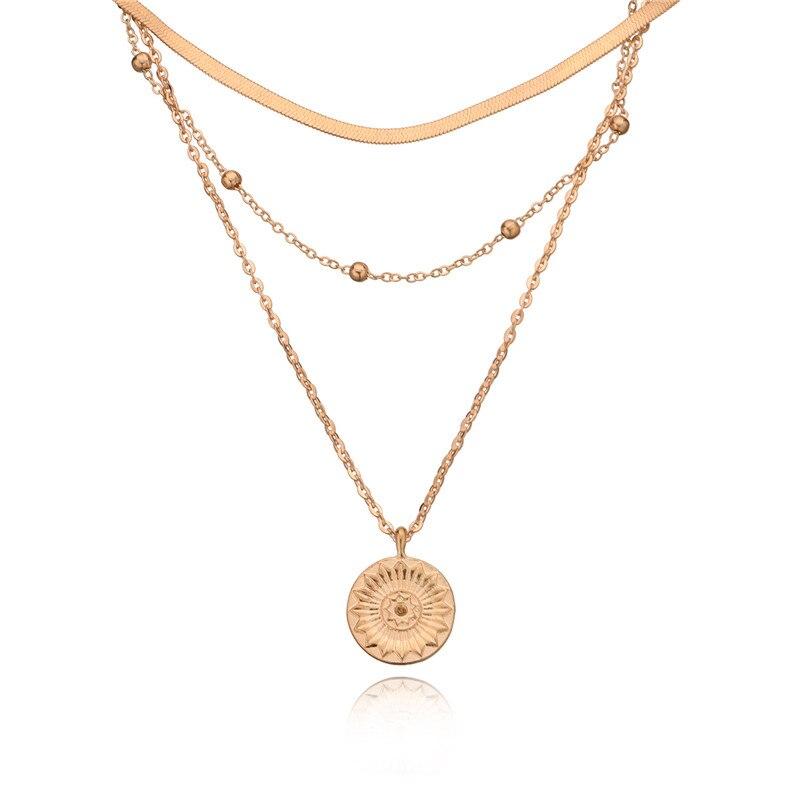 Ювелирные изделия Металлический Диск Подвеска Ожерелье для Женщин Подарок