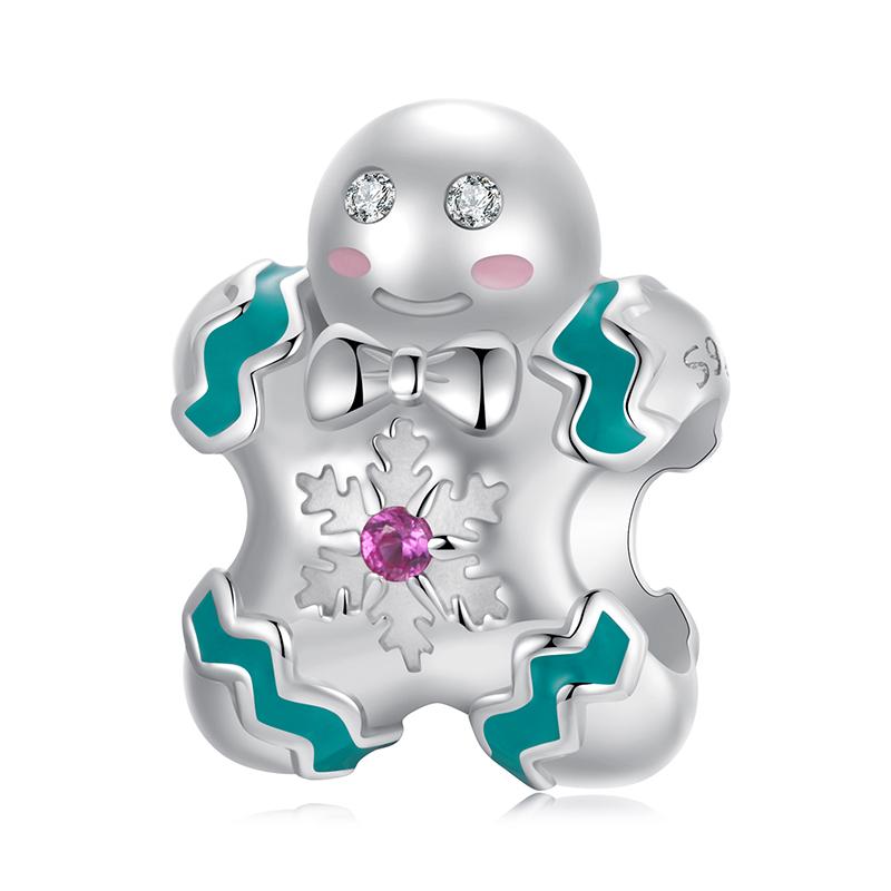 BAMOER Solid 925 Sterling Silver Xmas Series Charm Бусина подходит для оригинального браслета DIY Bamoer Charm для изготовления ювелирных изделий рождественский подарок