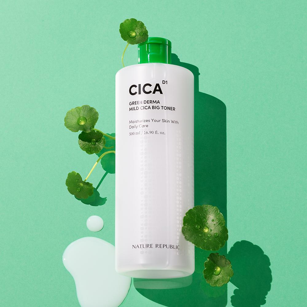 Nature Republic Тоник Green Derma Mild Cica Big, 500 мл