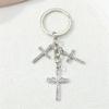 Exquisite Rhinestones Embellished Metal Crucifix Key Holder for Keys Backpacks and Decorative Accessory Keyring Charm