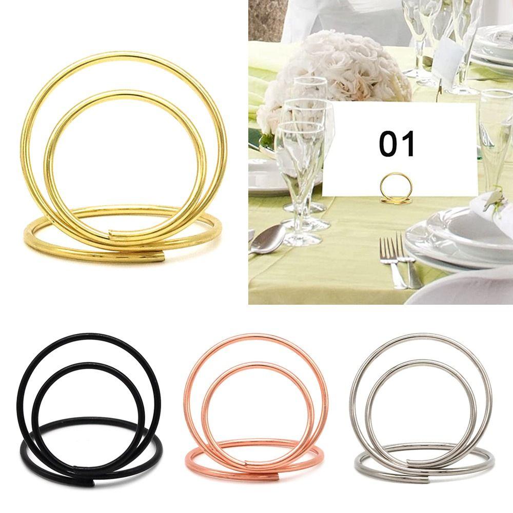 Shape Desktop Decoration Paper Clamp Table Numbers Holder Photos Clips Place Card Clamps Stand