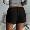 Женские летние свободные удобные повседневные модные однотонные вязаные шорты на пуговицах с поясом