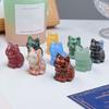 Cat Statue Adorable Mini Size Appearance Rich Color Lucky Cat Figurine Desktop Ornament