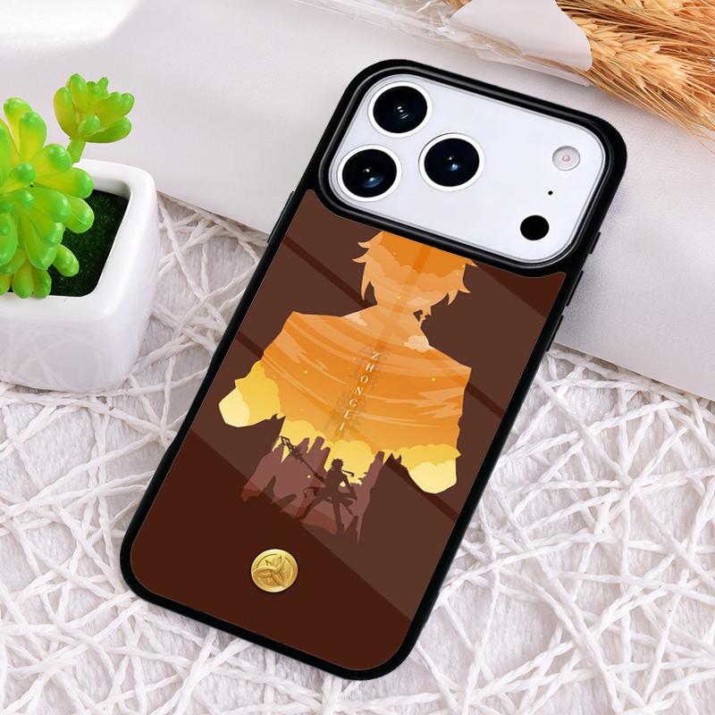 Zhongli Genshin Impact Ударопрочный чехол для телефона для iPhone 17 Air 16e 15 11 12 14 13 Pro Max Чехол Coque