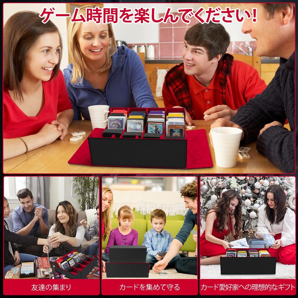 Чехол для карт AOBOPLE, большая емкость, 2800 коробок для хранения карт, горизонтальный, 4 ряда, из искусственной кожи, магнитный чехол для хранения карт, раздельный стиль для торговых карт