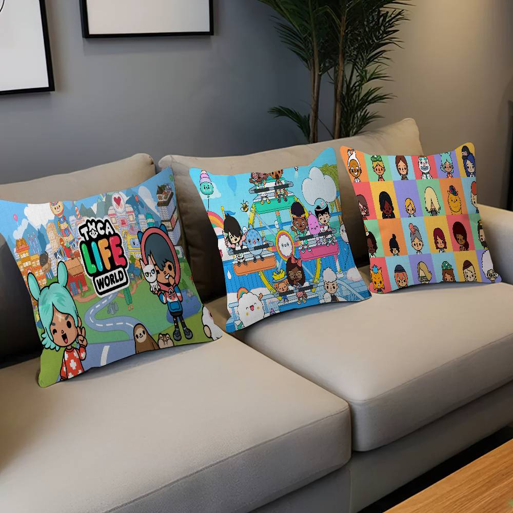 Toca Boca Toca Life World Pillow Anime Pillow Sofa Bed Head Pillow Cover Cushion Cover 45x45 cm Fashion