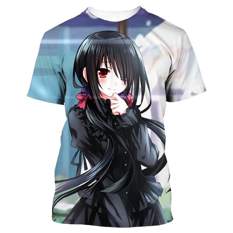 Летняя мода 3d аниме мужская женская футболка Date A Live повседневная унисекс короткий рукав удобный топ большой размер 100-6XL