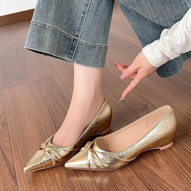 Fashion Pointed Toe Women Flats Shoes Summer Shallow Dress Shoes Fashion Elegant Woman Sandals 2025 New Trend Lolita Cozy Female Zapatos