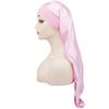 Women Bonnet Satin Sleeping Hat Long Tail Braid Hair Night Sleep Head Cover Bonnets Shower Caps For Sauna Bathing Bonnet