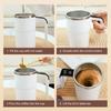Automatic Stirring Coffee Mug with Lid Electric Self-Mixing Cup 380ml Portable Protein Powder Shaker for Office Car Home Gym