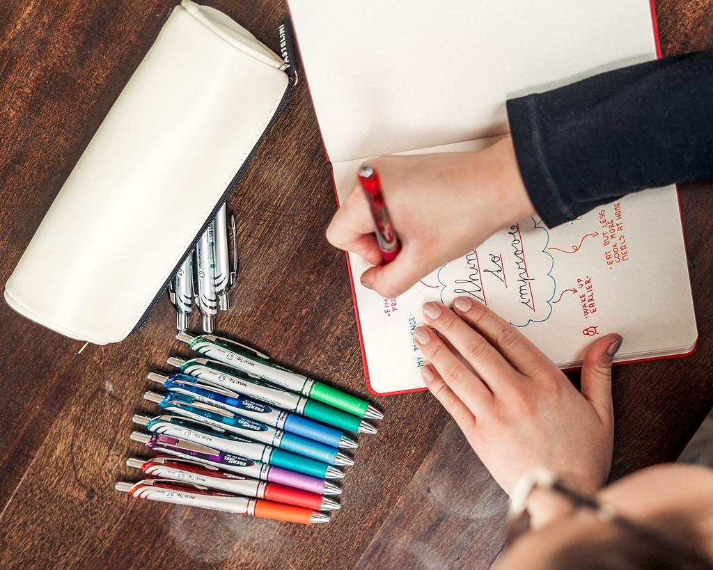 Ручка Pentel EnerGel RTX выдвижная гелевая, средний стержень, ассорти чернил, серебристый корпус, (0.7mm) Линия, (BL77BP12M)