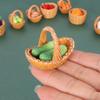3Pcs/Set Dollhouse Simulation Vegetable Handheld Basket Model Mini Vegetables Decoration For 1/12 Dolls House Kitchen Play Toys