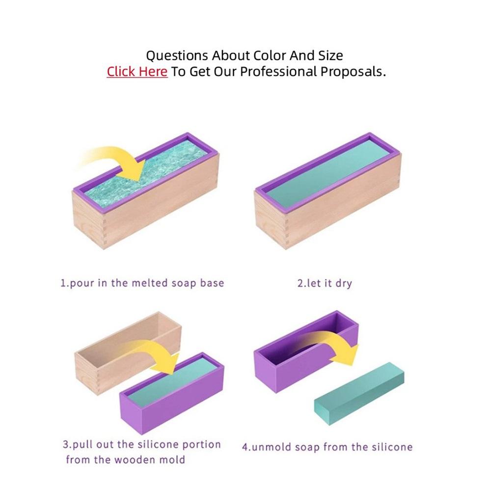 Professional 1200ml Rectangular Soap Mold Kit with Silicone Mould,Wooden Box,Lid & Cutter for DIY Handmade Soap Making,Crafts and Gifts