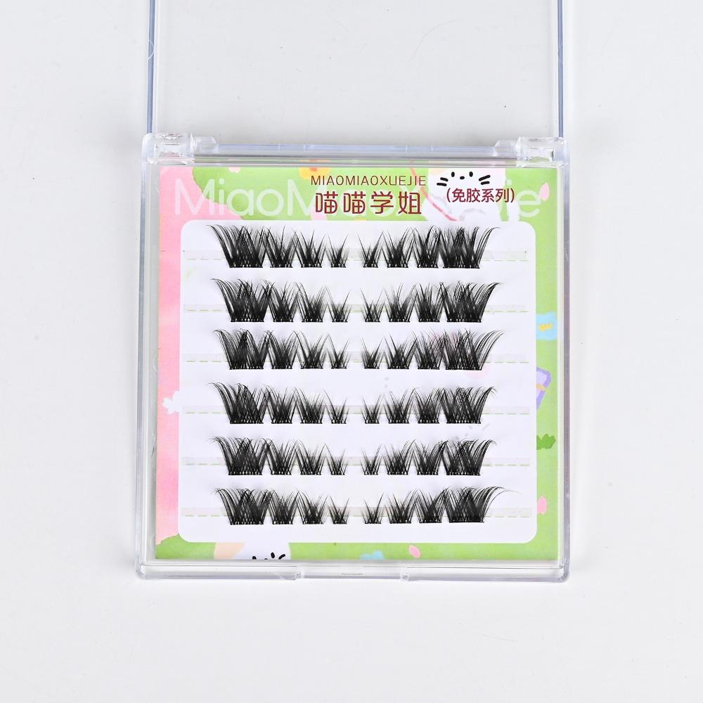 Anime Cosplay 3D False Eyelashes With Jelly Glue Strips Segmented False Eyelashes Men