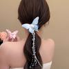 Заколка-бабочка с кисточкой и бусинами, заколка-бабочка для волос, роскошная женская заколка-бабочка