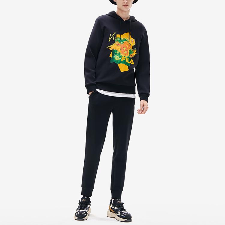 Men's FILA Sweatshirts Men's Jet Black Hooded Moderate Regular