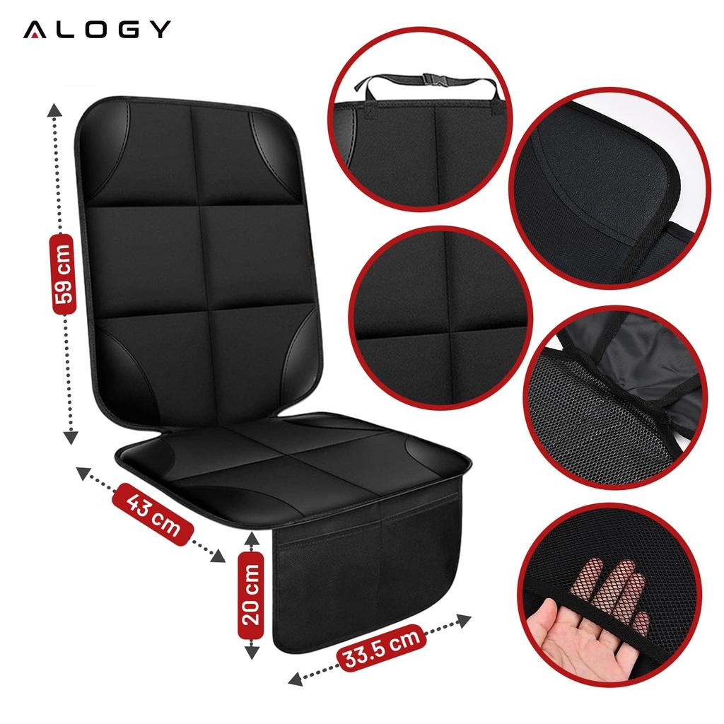 Mata Ochronna Na Pojedynczy Fotel Alogy Seatshield™ Podkładka Pod Fotelik Samochodowy Dla Dziecka Ochraniacz Do Auta Czarna