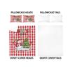 Christmas Bedding Collection - 3PCS Set Red Check Pattern Featuring Snowman Tree and Holiday Elements