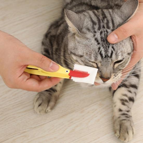 Щетка для ухода за глазами питомца Мягкая силиконовая расческа для удаления слезных пятен Щетка для чистки глаз собаки с нескользящей ручкой Нежный инструмент для ухода за питомцем