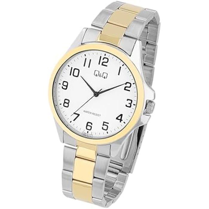 Montre - Q&amp;Q - Homme - Acier inoxydable - Étanchéité 3 ATM - Cadran analogique