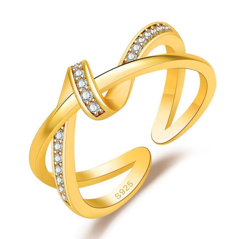 2022 Korean Fashion Women's Diamond Flash Open Ring - Stylish Hollow Design