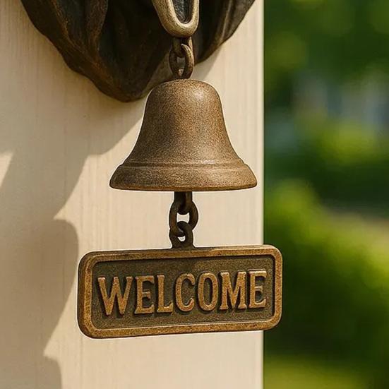 Немецкая овчарка Приветственный колокольчик Настенный Кричащий призрак Дверной звонок Ретро Собачий дверной звонок с табличкой «Добро пожаловать» для парадного крыльца Садовой двери