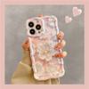 Luxury Laser Flowers Glitter iPhone Case For iPhone 11 12 13 15 16 Pro Max 14 Plus Fashion Soft Silicone Shockproof Bumper Cover