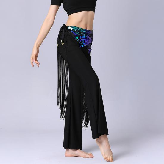 Women Waist Chain Retro Tassel Shiny Sequins Decor Metal Belly Dance Sexy Body Chain Skirt Accessory