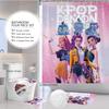 4 шт. K-Pop Истребители демонов Принт Набор для ванной из 4 предметов 180X180 Водонепроницаемая шторка для душа, коврик для пола, коврик для туалета, U-образный коврик