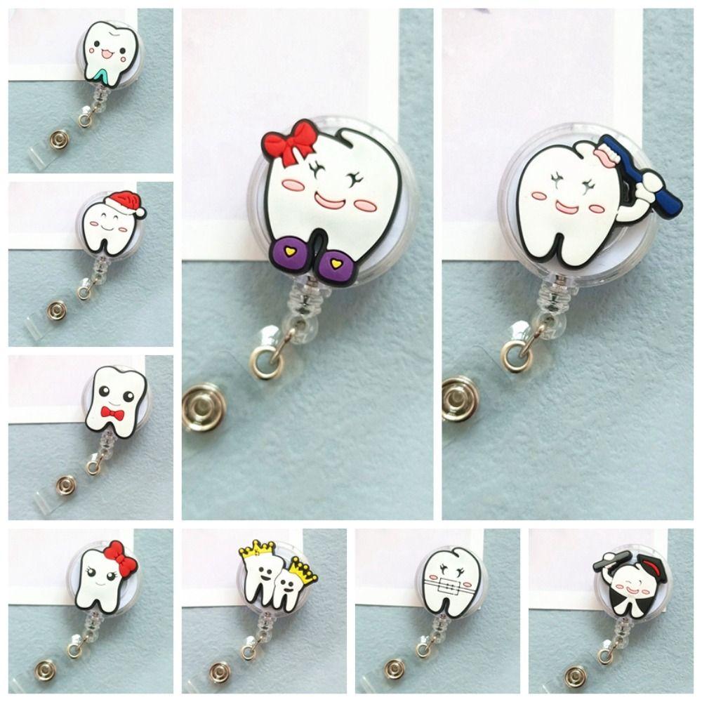 Work Card Retractable Badge Reel Dentist ID Card Holder Hospital Use Teeth Badge Holder Name Card