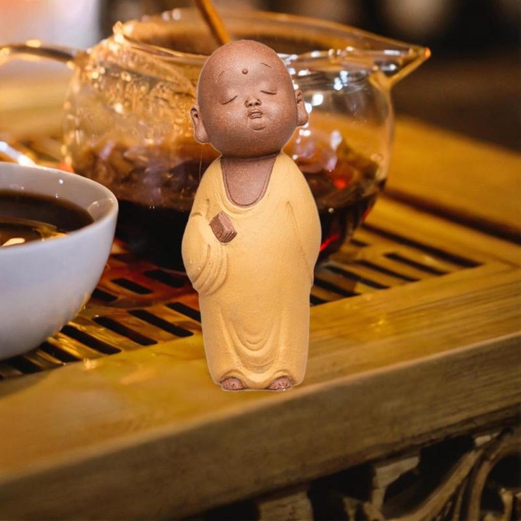 Little Monk Statue ,Monk Ornament ,Craft ,Desk Figure Buddha Sculpture for Bedroom ,Office