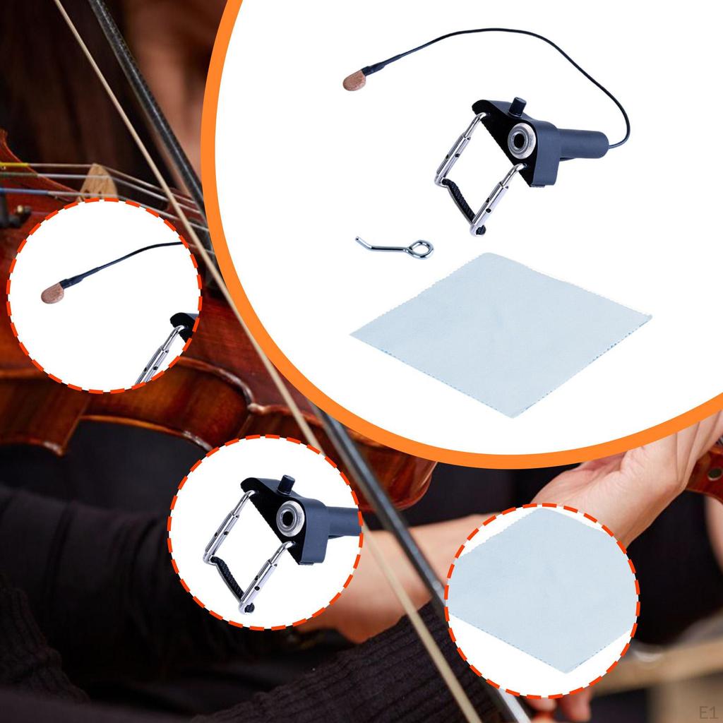 Piezo Pickup Portable Professional Good Sound Violin with Cable for Guitars Bass Banjo Harp