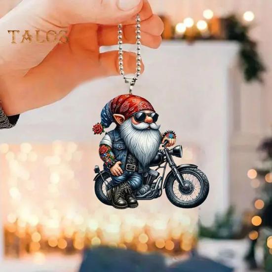 Качающийся кот, подвесное украшение для зеркала автомобиля, в рождественской шапке, украшение для автомобиля, акриловые универсальные аксессуары для салона автомобиля