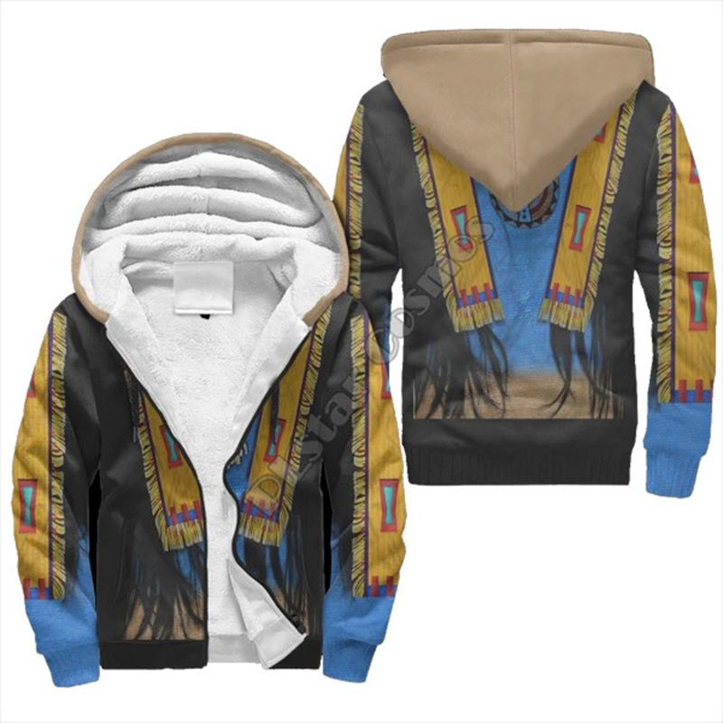 Бархатный теплый свитшот в осенне-зимнем стиле для мужчин, комфортный и повседневный, с 3D цифровой тату-принтом, кардиган-свитшот с капюшоном