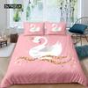 Swan Duvet Cover King Queen Beautiful Elegant White Animal Bedding Set Kid Teens Adults Wildlife Lake Soft Polyester Quilt Cover