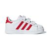adidas Оригинальные SUPERSTAR CF Синтетическая кожа Удобные Нескользящие Низкие Детские Туфли Белый Красный Малыш CG6639