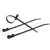 Fixed Head Black Nylon Cable Tie with Screw Mount