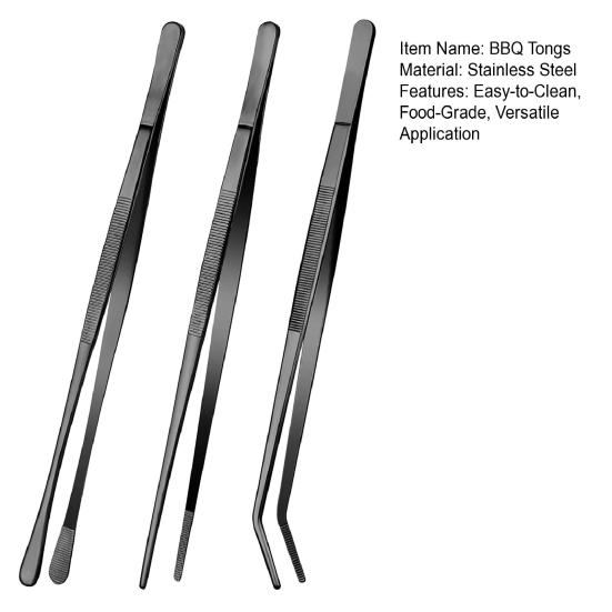 3 шт. 10-дюймовые кухонные пинцеты, тонкие пинцетные щипцы, щипцы для барбекю из нержавеющей стали, длинные кулинарные пинцеты для сервировки и подачи морепродуктов