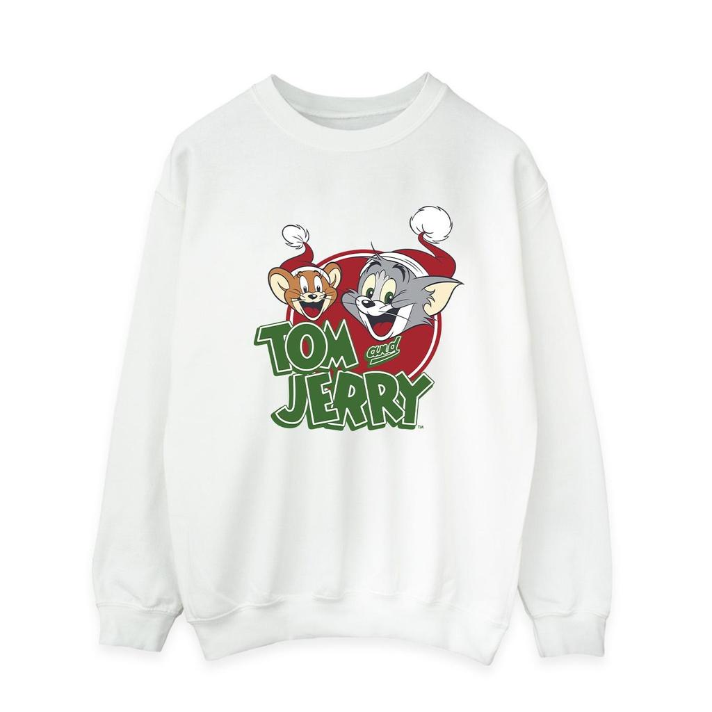 Tom And Jerry Mens Christmas Hat Logo Sweatshirt