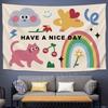 1 Pc Cartoon Dogs Hanging Cloth Background Cloth Dormitory Renovation Bedroom Headboard Decoration Wall Curtains Tapestries